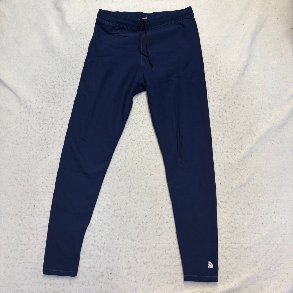 The North Face Running Leggings Mens Large Blue Fleece Lined Drawstring Zipper